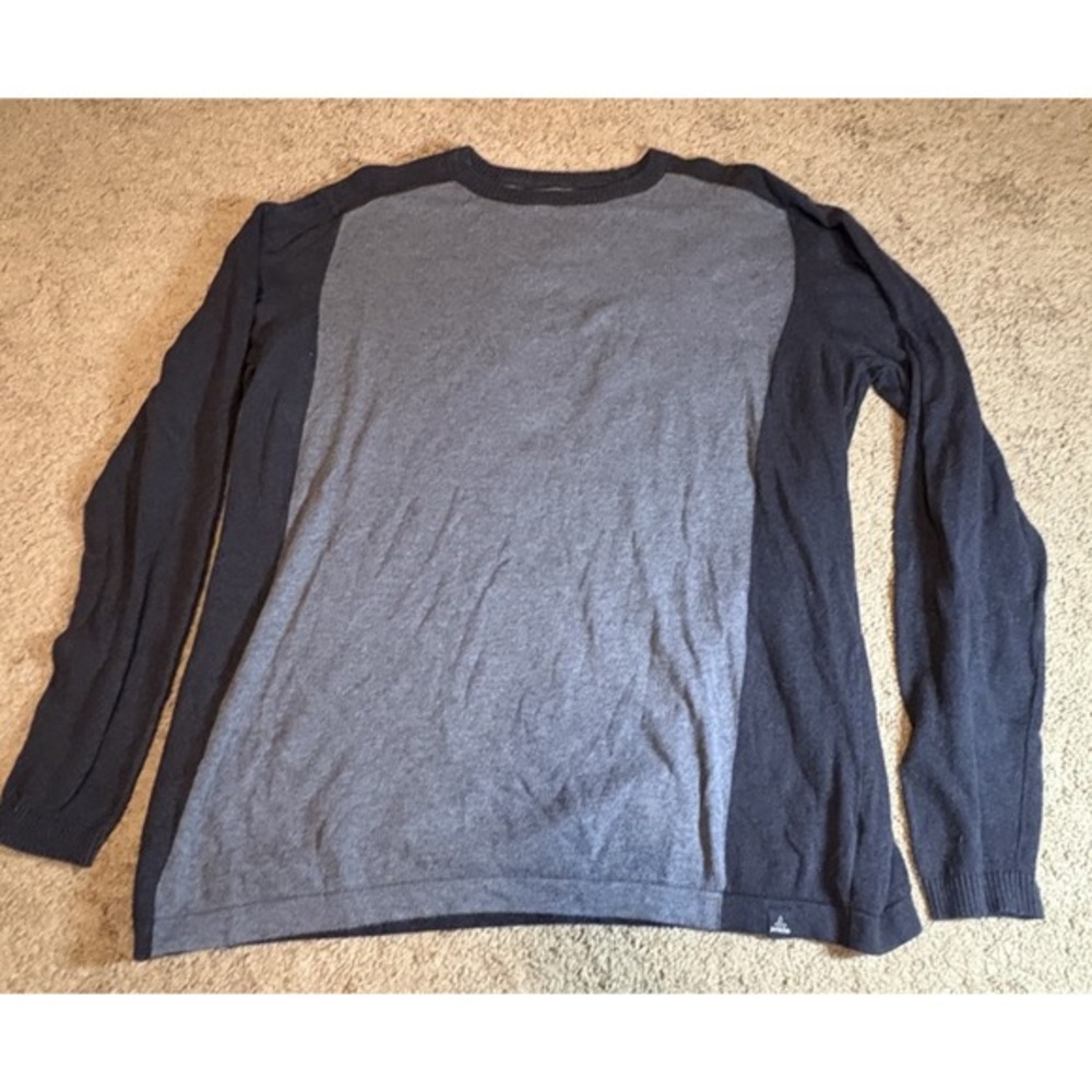 PrAna‎ Sweater Men's Large Gravel/Gray 100% Organic Cotton Pullover Soft Boho